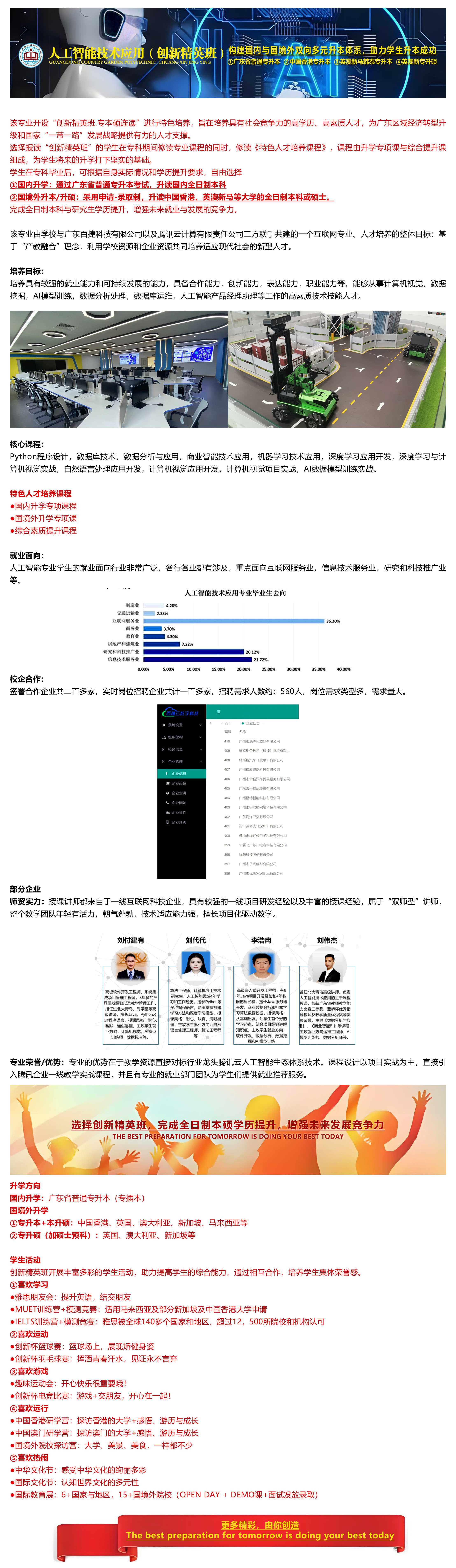 专业介绍：人工智能技术应用（创新精英班）
